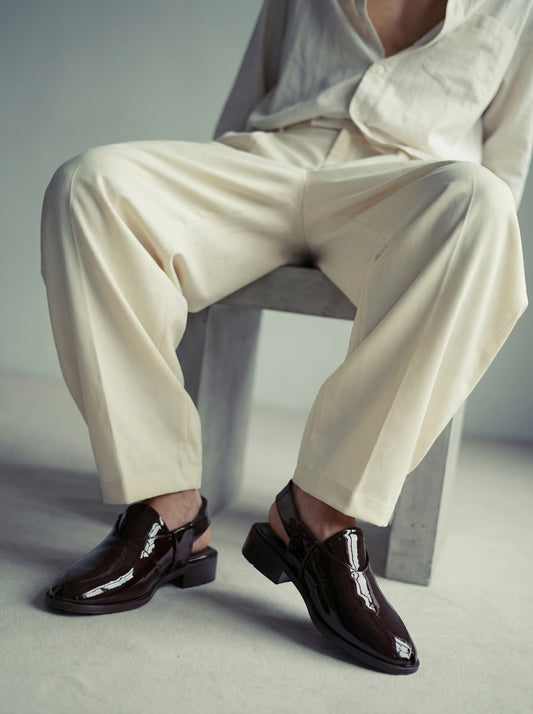 Black PS01PT Peshawari Sandals