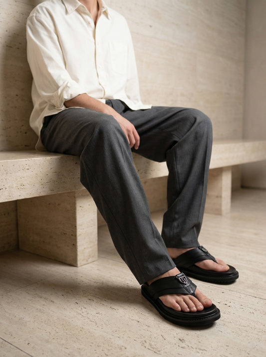 Black 7113-2 Slippers