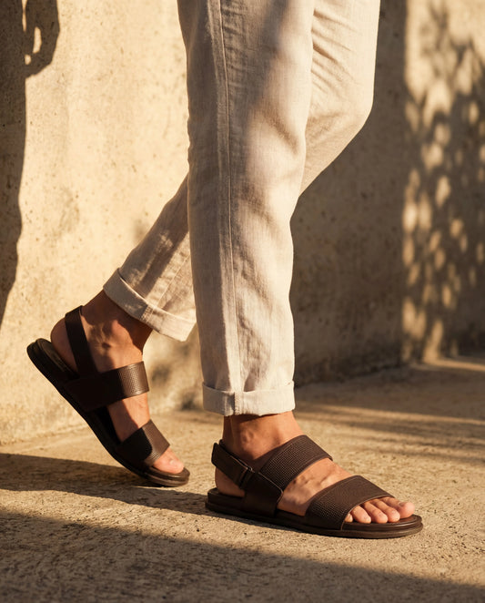 CGSC 26 BRWN Double Strap Sandals