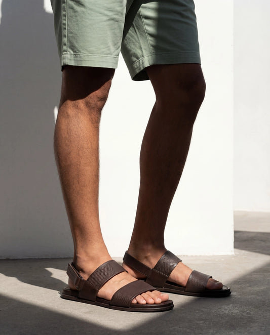 CGSC 26 BRWN Double Strap Sandals