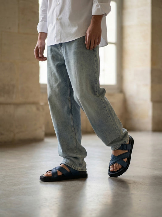 Blue 1599-1 Slippers